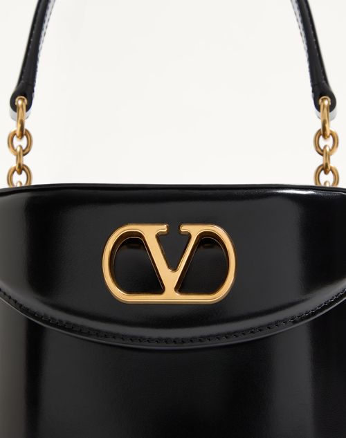 Valentino Garavani - Valentino Garavani Vain Vanity Bag In Shiny Calfskin - Black - Woman - Shoulder Bags